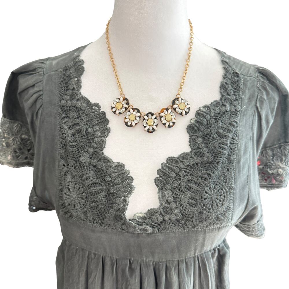 Sundance Babydoll Top Silk Blend Lace Embroidery XS Y2K Style Romantic Fairy - Picture 4 of 14